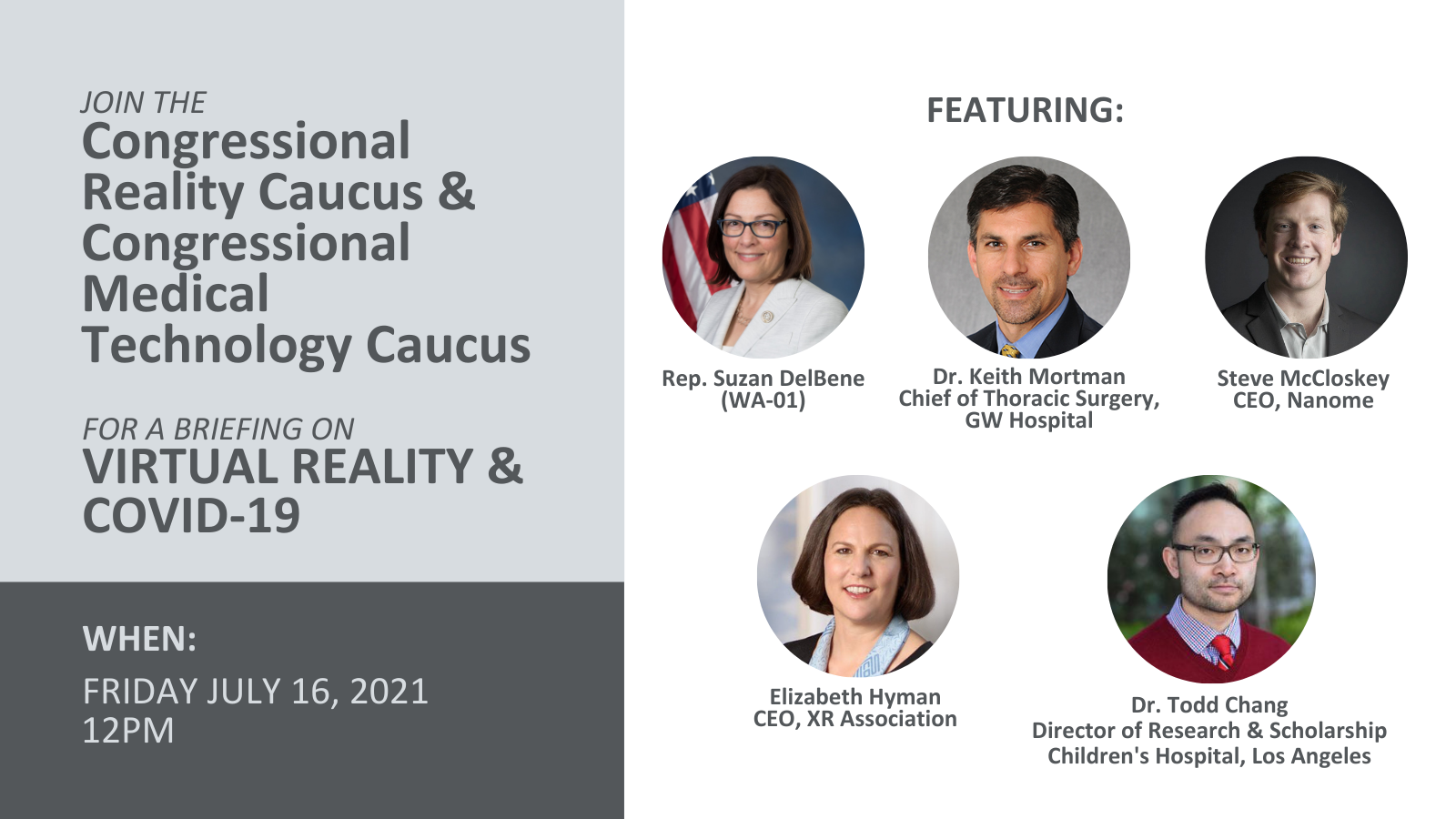 LIZ HYMAN PARTICIPATES IN HOUSE REALITY CAUCUS/MEDICAL TECHNOLOGY CAUCUS EVENT