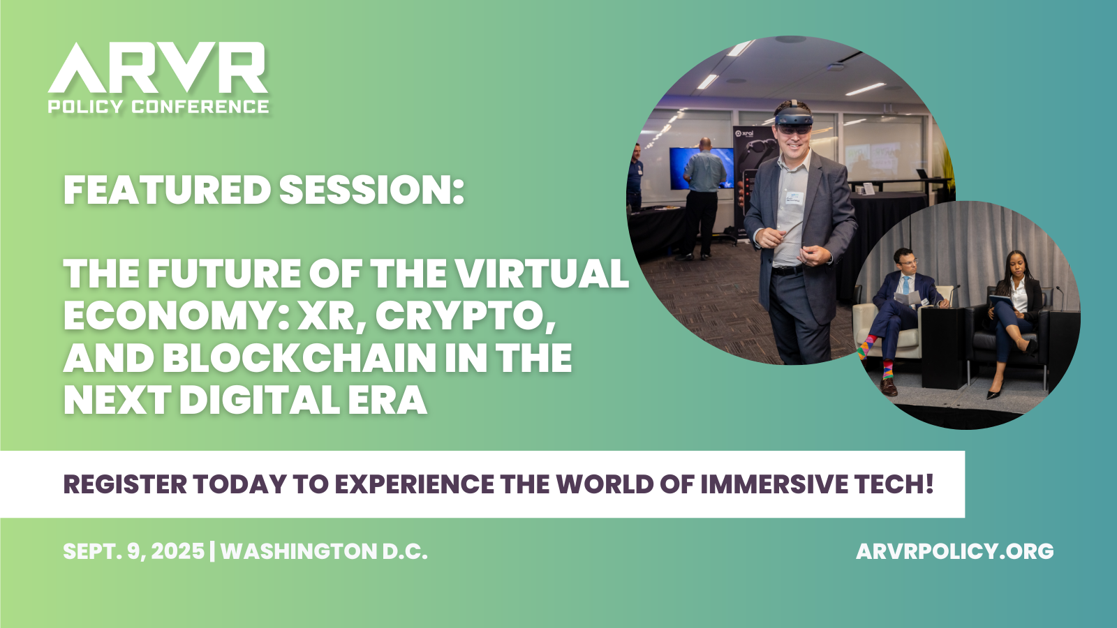 EXPLORING THE FUTURE OF XR, CRYPTO, AND BLOCKCHAIN AT THE AR/VR POLICY CONFERENCE – SEPT. 9, 2025, IN WASHINGTON, D.C.