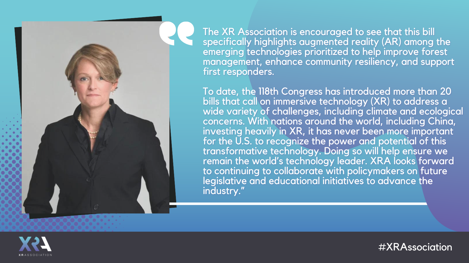 White text on purple and blue background quote card