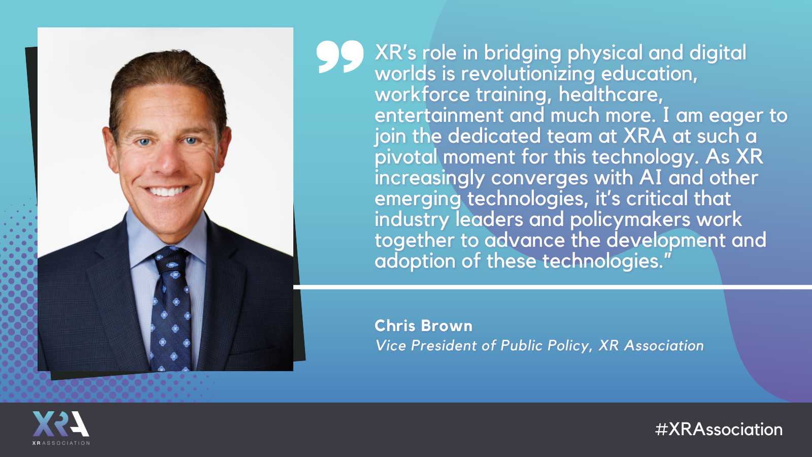 Quote card from Chris Brown with a headshot of him.