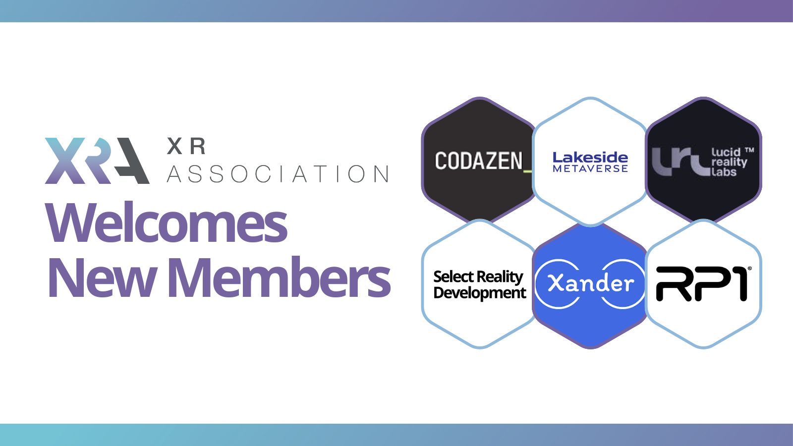 NEW MEMBERS JOIN GROWING ROSTER OF COMPANIES LEADING IN AUGMENTED, VIRTUAL, AND MIXED REALITY 