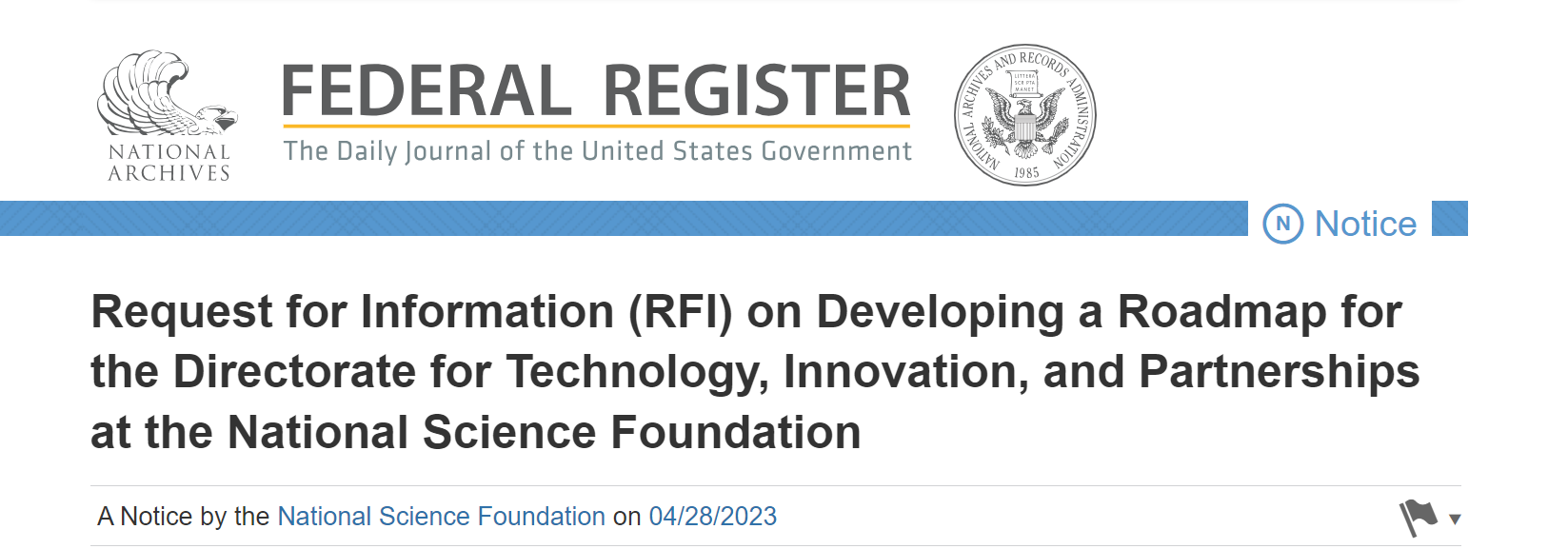 NSF RFI