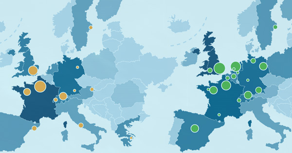 European 2017 VR Leaders Map|VR and AR Companies|VR & Ar Research within the EU